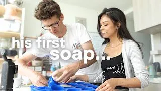 Thumbnail: Teaching my boyfriend how to make soap 🧼