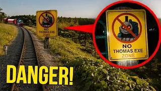 Thumbnail: IF YOU SEE THOMAS.EXE TRAIN EATER SIGNS AT HAUNTED RAILROAD TRACKS, RUN!!
