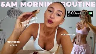 Thumbnail: Realistic 5AM Morning Routine (high protein breakfast + gym)
