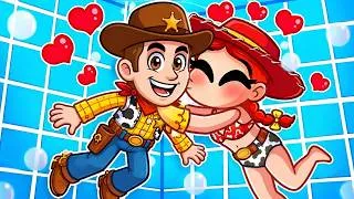 Thumbnail: Jessie KISSES Woody At A POOL PARTY In Roblox...TOY STORY 5