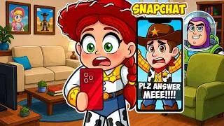 Thumbnail: JESSIE IGNORED EVERYONE for 24 HOURS in Roblox SNAPCHAT! 😱TOY STORY 5