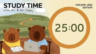 Thumbnail: Study with Mr.Capy | 1.5 Hours Focus Pomodoro (25 mins. focus & 5 mins. break) | Jazz Music