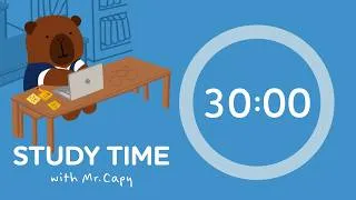 Thumbnail: Study with Mr.Capy | 2.5 Hours Focus Pomodoro (30 mins. focus & 10 mins. break) | Cozy Lofi Music