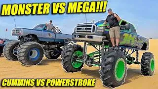 Thumbnail: Ripping Big Trucks In The Sand Dunes!!!  Cummins vs Powerstroke!!!