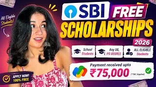 Thumbnail: SBI Free Scholarship 2026 || For all students 🚨 (School, college, masters students)🔥