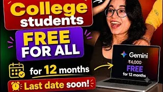 Thumbnail: 🔥FREE Google AI Plus and GEMINI for College students (12 months FREE) 🚨