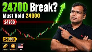 Thumbnail: Nifty Prediction: Will 24700 Break? Sectors, Gold, Crypto & US Setup