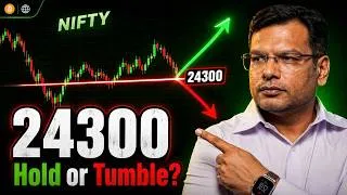 Thumbnail: Nifty Prediction: 24300 Hold or Tumble? Full Market Analysis