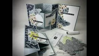 Thumbnail: Stampin Up Heirloom Boutique and FOIL Avid Stampers - Blues and Butterflies Fun Fold - 3 of 3