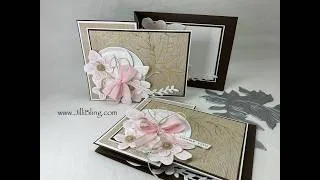 Thumbnail: Stampin Up Heirloom Boutique and FOIL Avid Stampers - Woodgrain Barely BlushGirly Fun Fold - 2 of 3