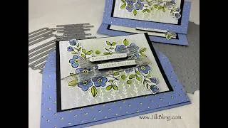 Thumbnail: Stampin Up Heirloom Boutique and FOIL Avid Stampers - Hydrangea Hue Easel Card - 1 of 3