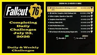 Thumbnail: Completing Daily Challenges For July 23, 2026 - Fallout 76 Daily Challenges Guide For New Players