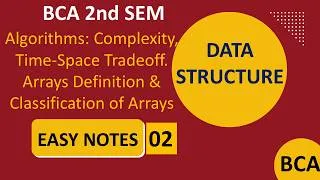 Thumbnail: BCA Algorithms Complexity | Time-Space Trade off | Arrays Definition | Classification of Arrays