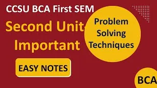 Thumbnail: CCSU BCA Problem Solving Techniques Important questions with answers OneShot for Unit 2 | bca 1st yr