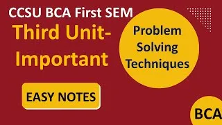 Thumbnail: CCSU BCA Problem Solving Techniques Important questions & answers OneShot for Unit 3 | bca 1st sem
