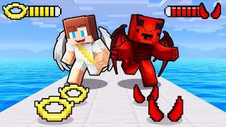 Thumbnail: JJ and Mikey DEVIL vs ANGEL Rush - Maizen Minecraft Animation