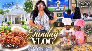 Thumbnail: Our Sunday Routine ❤️ Church, Cooking, World Cup Final & Baking Cookies Together! | Family Vlog