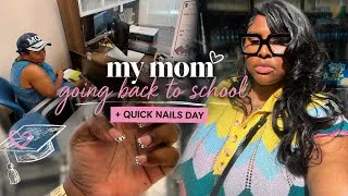 Thumbnail: My Mom Is Going Back to School! 🎓 + Quick Nail Day Vlog 💅 | Productive Day in My Life