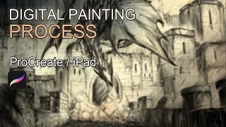 Thumbnail: Dark Souls - Hellkite Drake - Procreate Drawing Time Lapse