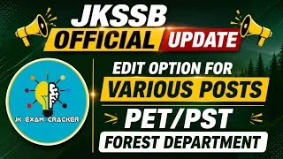 Thumbnail: Jkssb official update || Various Posts ||  @JKExamCracker 