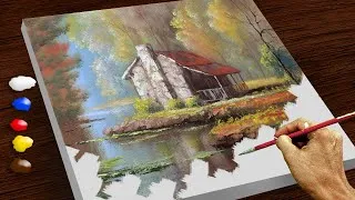 Thumbnail: Oil Painting | How to Paint Cabin Near the River | Speed Painting
