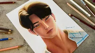 Thumbnail: Drawing Jinu from K-Pop Demon Hunters #kpopdemonhuntersnetflix #drawing #coloredpencils 