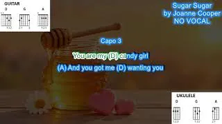 Thumbnail: Sugar Sugar No lead Vocal (Capo 3) by Joanne Cooper play along with scrolling guitar chords & lyrics