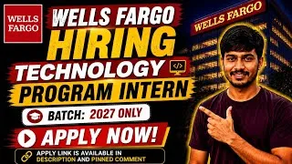 Thumbnail: 🔥 Wells Fargo Biggest Internship Hiring 2027 | 2027 Graduates | Apply Now 