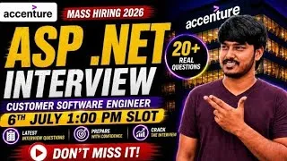 Thumbnail: 🚀 Accenture ASP.NET Interview Experience | 6th July 1:00 PM Slot | Customer Software Engineer 