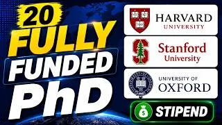 Thumbnail: 🎓 20 Fully Funded PhD Programs 2026 🌍 | Harvard, Stanford & Oxford | Monthly Stipend