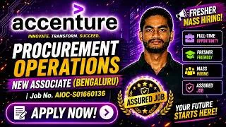 Thumbnail: Accenture Jobs 2026: Procurement Operations New Associate | Freshers | Bengaluru