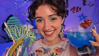 Thumbnail: ASMR Aquatic Spa Day Pampering 🫧 (frutiger aero, ocean themed, oxygen bubble, face touching)