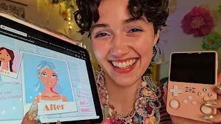 Thumbnail: ASMR Playing Nostalgic Y2K Video Games 🕹️ (relaxing tapping, whispering, Bratz, Myscene, Winx Club)