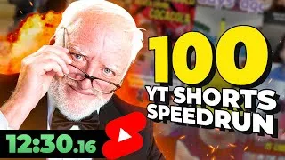 Thumbnail: Speedrunning 100 YT Shorts Any% (WORLD RECORD)
