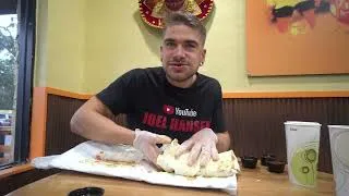Thumbnail: "YOU'RE TOO SMALL TO EAT IT" The 'BUS SIZED' BURRITO CHALLENGE | Joel Hansen
