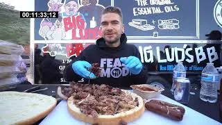 Thumbnail: "TRULY IMPOSSIBLE" 12LB BBQ SANDWICH CHALLENGE THAT FEEDS 12 PEOPLE!