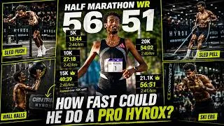 Thumbnail: He's just broke the half marathon world record but how fast could he do a pro HYROX????