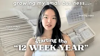 Thumbnail: how much can you GROW your small business in just 12 WEEKS? 📦🌷 my small biz goals, stats, plan | EP1