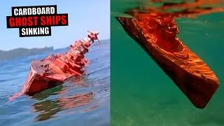Thumbnail: Sinking of a cardboard ship, scale models of old, rusty ships sink during scrapping