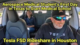 Thumbnail: Tesla FSD Rideshare in Houston: Aerospace Medical Student's First Day in Texas for Medical School