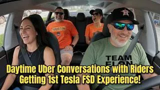 Thumbnail: Three Weekend Daytime Uber Conversations with Riders First Tesla FSD Experiences!