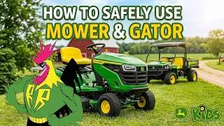 Thumbnail: How To Use A John Deere Mower & Gator Safely!  | Super Hero Ready Rooster - Ep.3 | John Deere Kids