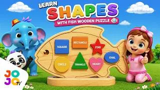 Thumbnail: Learn Shapes with Fish Wooden Puzzle 🐟 | Shapes & Colors for Toddlers | Preschool Learning