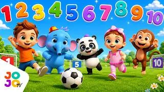 Thumbnail: Learn Numbers 1 to 10 with Soccer Ball ⚽ | Animal Soccer Game | Preschool Learning for Kids