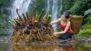 Thumbnail: Harvesting Giant King Ferns & Selling Them at the Village Market | Rural Life