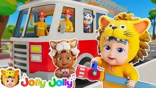 Thumbnail: Be A Brave Firefighter! 💦🚒Wheels On The Fire Truck + More | Jolly Jolly - Nursery Rhymes