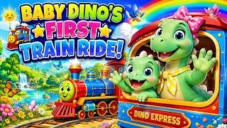 Thumbnail: 🚂🦕 Baby Dino's First Train Ride with Mama Dino | Fun Train Song for Kids | JollyNest Kids
