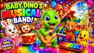 Thumbnail: 🦕 Baby Dino's Musical Band Adventure 🎵 | Learn Instruments & Sing Along!