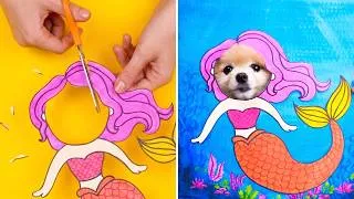 Thumbnail: Adorable Dog mermaid cut out!🐶 Get creative with simple crafts, DIY and experiments!