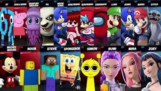Thumbnail: Sonic vs Mario vs Peppa vs Mickey vs Minecraft vs Roblox vs Fortnite | Super Smash Bros Ultimate